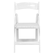 Load image into Gallery viewer, HERCULES Series White Wood Folding Chair with Vinyl Padded Seat