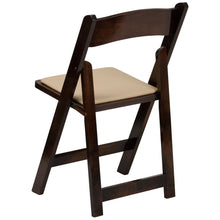 Load image into Gallery viewer, HERCULES Series Fruitwood Wood Folding Chair with Vinyl Padded Seat