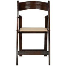 Load image into Gallery viewer, HERCULES Series Fruitwood Wood Folding Chair with Vinyl Padded Seat