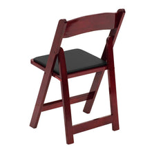 Load image into Gallery viewer, HERCULES Series Mahogany Wood Folding Chair with Vinyl Padded Seat