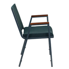 Load image into Gallery viewer, Heavy Duty Green Patterned Fabric Stack Chair with Arms