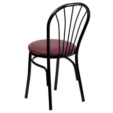 Load image into Gallery viewer, Fan Back Metal Chair - Burgundy Vinyl Seat