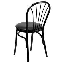 Load image into Gallery viewer, Fan Back Metal Chair - Black Vinyl Seat