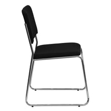 Load image into Gallery viewer, 500 lb. Capacity Black Fabric High Density Stacking Chair with Chrome Sled Base