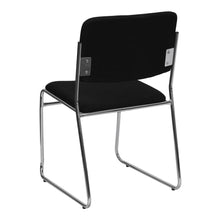 Load image into Gallery viewer, 500 lb. Capacity Black Fabric High Density Stacking Chair with Chrome Sled Base