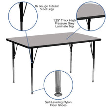 Load image into Gallery viewer, 24''W x 60''L Grey HP Activity Table - Standard Height Adjustable Legs