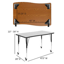 Load image into Gallery viewer, Mobile 28"W x 47.5"L Rectangle Grey Activity Table-Standard Height Adjust Legs