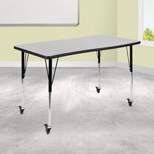 Load image into Gallery viewer, Mobile 28"W x 47.5"L Rectangle Grey Activity Table-Standard Height Adjust Legs