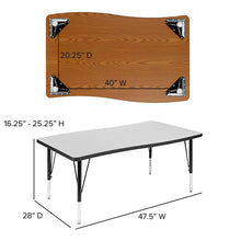 Load image into Gallery viewer, 28"W x 47.5"L Rectangle Grey Thermal Activity Table - Height Adjust Short Legs