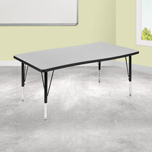 Load image into Gallery viewer, 28"W x 47.5"L Rectangle Grey Thermal Activity Table - Height Adjust Short Legs