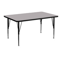 Load image into Gallery viewer, 30''W x 48''L Grey Thermal Activity Table - Height Adjustable Short Legs
