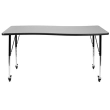 Load image into Gallery viewer, Mobile 26"W x 60"L Rectangle Grey Activity Table - Standard Height Adjust Legs