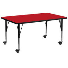 Load image into Gallery viewer, Mobile 30''W x 72''L Red HP Activity Table - Height Adjustable Short Legs