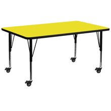 Load image into Gallery viewer, Mobile 30''W x 72''L Yellow HP Activity Table - Height Adjustable Short Legs