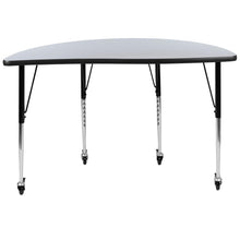 Load image into Gallery viewer, Mobile 47.5" Half Circle Grey Activity Table - Standard Height Legs