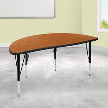 Load image into Gallery viewer, 47.5" Half Circle Oak Thermal Activity Table - Height Short Legs