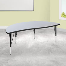 Load image into Gallery viewer, 60" Half Circle Grey Thermal Activity Table - Height Short Legs