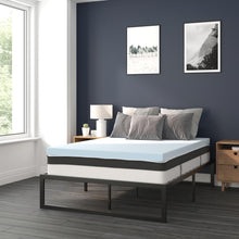 Load image into Gallery viewer, 14 in Metal Platform Bed Frame and 3 in Cool Gel Memory Foam Topper - Full