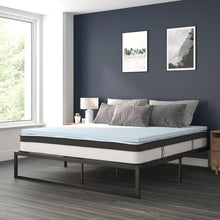 Load image into Gallery viewer, 14 in Metal Platform Bed Frame and 3 in Cool Gel Memory Foam Topper - King