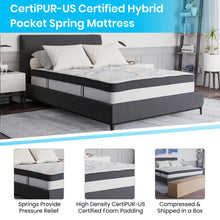 Load image into Gallery viewer, 14 in Metal Platform Bed Frame with 12 in Mattress and 2 in Topper - Full