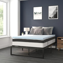 Load image into Gallery viewer, 14 in Metal Platform Bed Frame with 12 in Mattress and 2 in Topper - Full