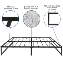 Load image into Gallery viewer, 14 in Metal Platform Bed Frame with 12 in Mattress and 2 in Topper - Queen