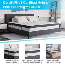 Load image into Gallery viewer, 14 in Metal Platform Bed Frame with 12 in Mattress and 3 in Topper - King