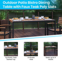 Load image into Gallery viewer, 7 Piece Table Set with 4 Stackable Chairs, 30" x 48" Table, Tan Umbrella, Base