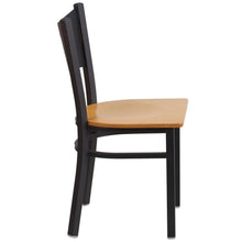 Load image into Gallery viewer, Black Coffee Back Metal Restaurant Chair - Natural Wood Seat