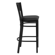 Load image into Gallery viewer, Black Circle Back Metal Restaurant Barstool - Black Vinyl Seat