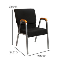 Load image into Gallery viewer, 21"W Stacking Wood Arm Church Chair in Burgundy Fabric - Silver Vein Frame