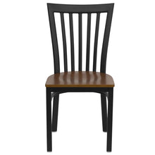 Load image into Gallery viewer, Black School House Back Metal Restaurant Chair - Cherry Wood Seat