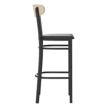 Load image into Gallery viewer, Commercial Grade Bar Stool with Solid Wood Back and Seat