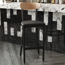 Load image into Gallery viewer, Commercial Grade Bar Stool with Solid Wood Back and Seat
