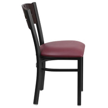 Load image into Gallery viewer, Black 3 Circle Back Metal Restaurant Chair - Walnut Wood Back