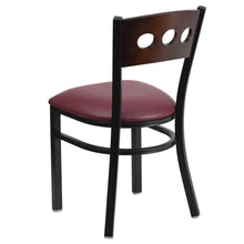 Load image into Gallery viewer, Black 3 Circle Back Metal Restaurant Chair - Walnut Wood Back