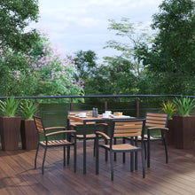 Load image into Gallery viewer, 5 Piece Dining Table Set - Poly Slats - 35" Table - 4 Club Chairs