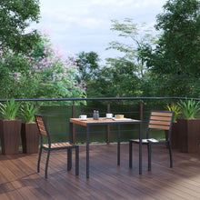 Load image into Gallery viewer, 3 Piece Patio Table Set - Poly Slats - 35" Table with 2 Stackable Chairs