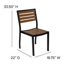 Load image into Gallery viewer, Outdoor Stackable Side Chair with Faux Teak Poly Slats