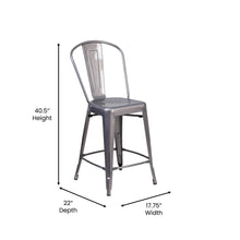 Load image into Gallery viewer, 24'' High Clear Coated Counter Height Stool and Black Poly Resin Wood Seat