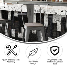 Load image into Gallery viewer, 24'' High Clear Coated Indoor Counter Height Stool and Gray Poly Resin Wood Seat