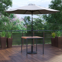 Load image into Gallery viewer, 3 Piece Patio Table Set - 35" Patio Table with Gray Umbrella and Base