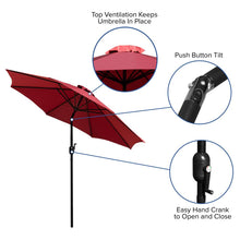Load image into Gallery viewer, 3 Piece Patio Table Set - 35" Patio Table with Red Umbrella and Base