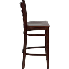 Load image into Gallery viewer, Ladder Back Mahogany Wood Restaurant Barstool