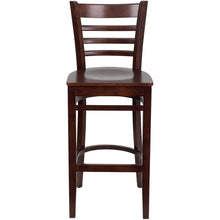 Load image into Gallery viewer, Ladder Back Mahogany Wood Restaurant Barstool