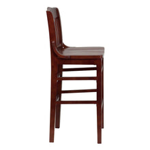 Load image into Gallery viewer, School House Back Mahogany Wood Restaurant Barstool