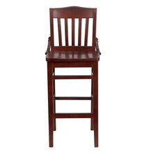 Load image into Gallery viewer, School House Back Mahogany Wood Restaurant Barstool
