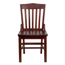 Load image into Gallery viewer, School House Back Mahogany Wood Restaurant Chair