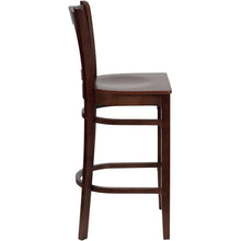 Load image into Gallery viewer, Vertical Slat Back Mahogany Wood Restaurant Barstool