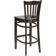 Load image into Gallery viewer, Vertical Slat Back Walnut Wood Restaurant Barstool